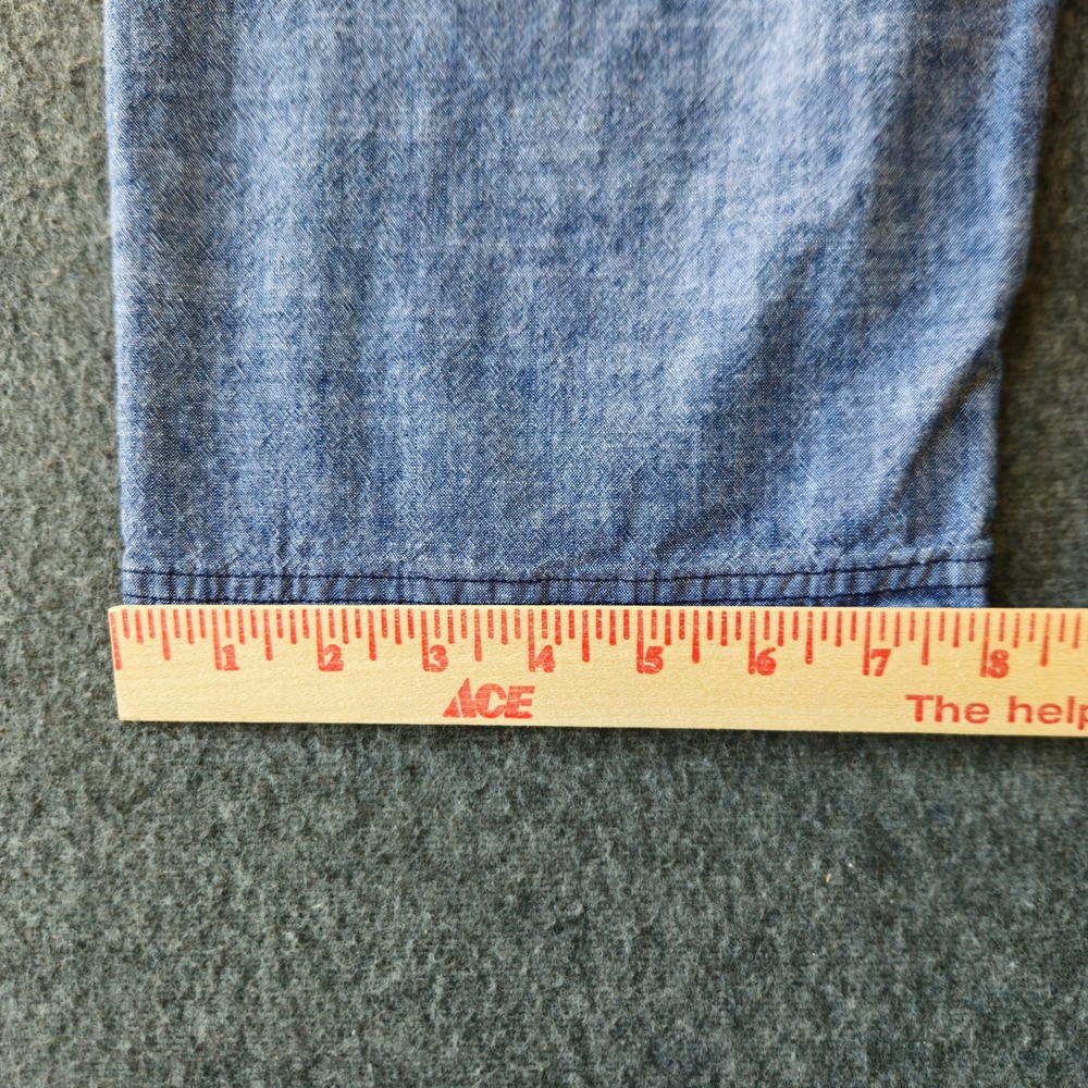 7 For All Mankind Boys Blue Cotton Chambray Shorts Size 16 Light Wash Skater - Picture 9 of 9